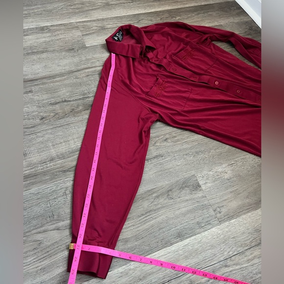 Vintage Alan Stuart Men’s Burgundy Button Down Disco Western Shirt Large - Picture 9 of 10